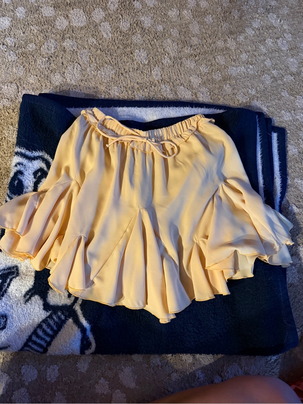 Light Yellow Ruffled Mini Skirt